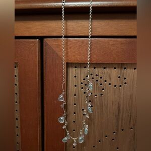 Elegant Silver and Blue Teardrop Necklace